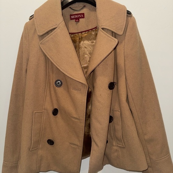 Merona Jackets & Blazers - Merona Women's Camel Peacoat M